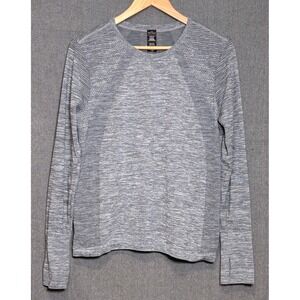 Spyder Active Womens Medium Grey Space Dye Long Sleeve Seamless Training Top